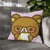 Cartoon Rilakkuma Korilakkuma Sanx Cushion Cover Decorative Pillowcase Soft Short Plush Cozy Durable Sofa Home Decor Items Gift