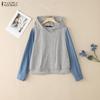 ZANZEA Women Casual Long Sleeve Hoodies Thin Cardigan Outwear
