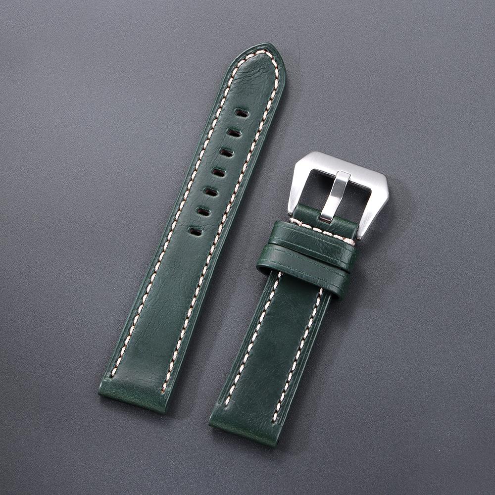 20mm 22mm 24mm 26mm Cowhide Universal Watch Strap for Omega for Panerai Vintage Soft Business Brown Bracelet for Men Women