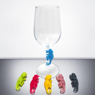6Pcs Wine Glass Markers Elastic Silicone Drink Glass Charms Tags Labels