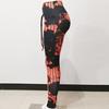 Abstract Line Print Sportowe Legginsy Bazowe Sexy z Wysokim Stanem Podnoszące Pośladki Spodnie do Jogi