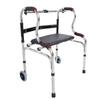 Stand Assist Folding Walker Stainless Steel Walking Aid Height Adjustable Front Wheeled Walker for The Elderly