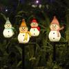 Weather Resistant Outdoor Patio Lights 2Pcs Solar Snowman Garden Lights, Christmas Pathway Waterproof Cute Landscape Lamps LED with Stakes for