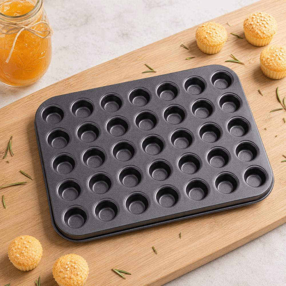 35 Grids Cupcake Baking Tray Carbon Steel Cake Mold Multipurpose Mini Muffin Pan Oven Baking