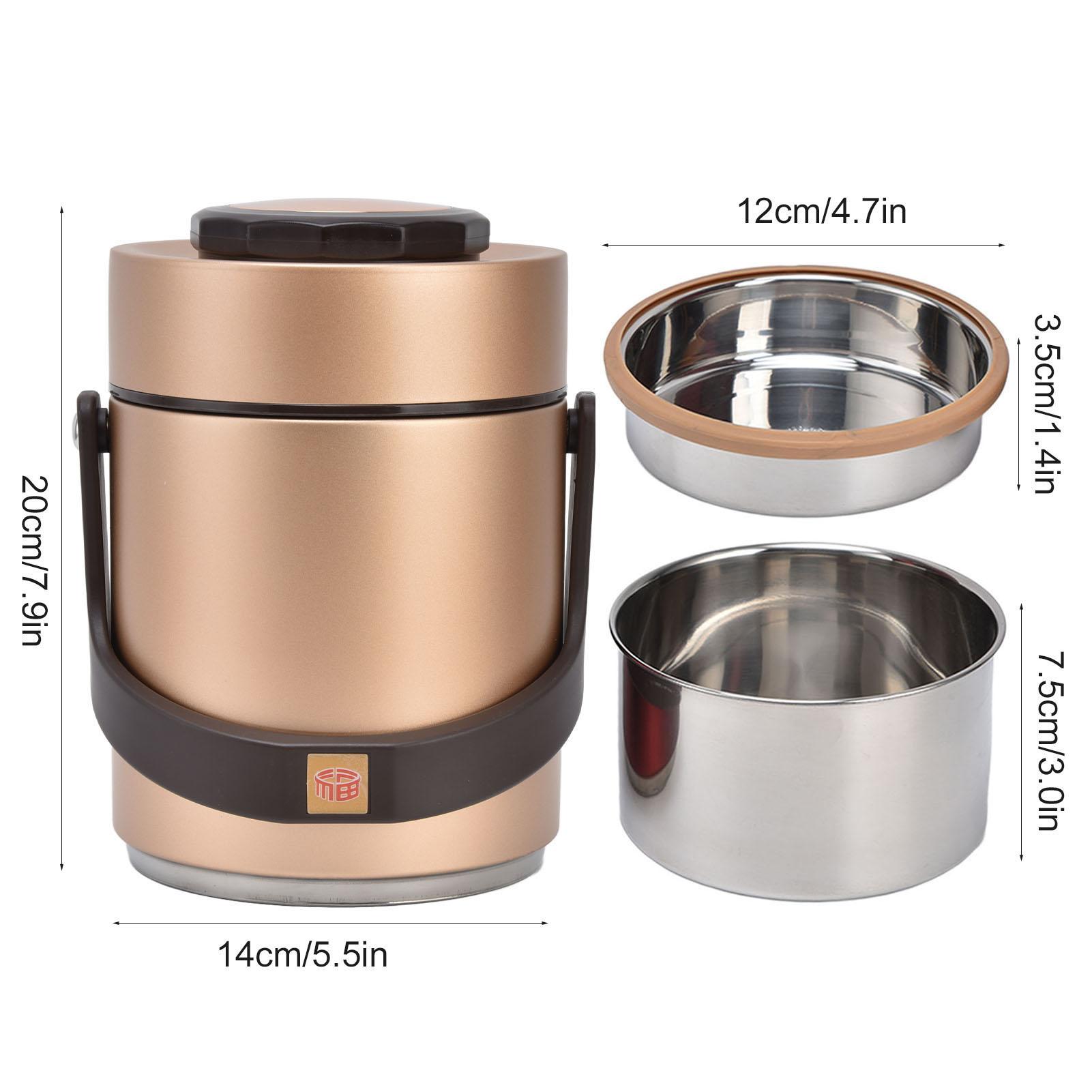 

Vacuum Lunch Box 304 Stainless Steel 3 Layer Portable Insulated Food Jar for Students Worker