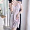 New pure desire wind lace suspender nightdress three-piece summer ice silk loungewear set sexy pajamas for women