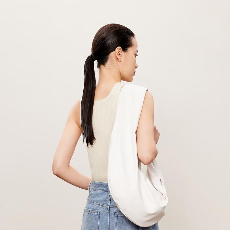 LESS 2024 Autumn Lamb Wool Blend Round Neck Slim Knit Vest