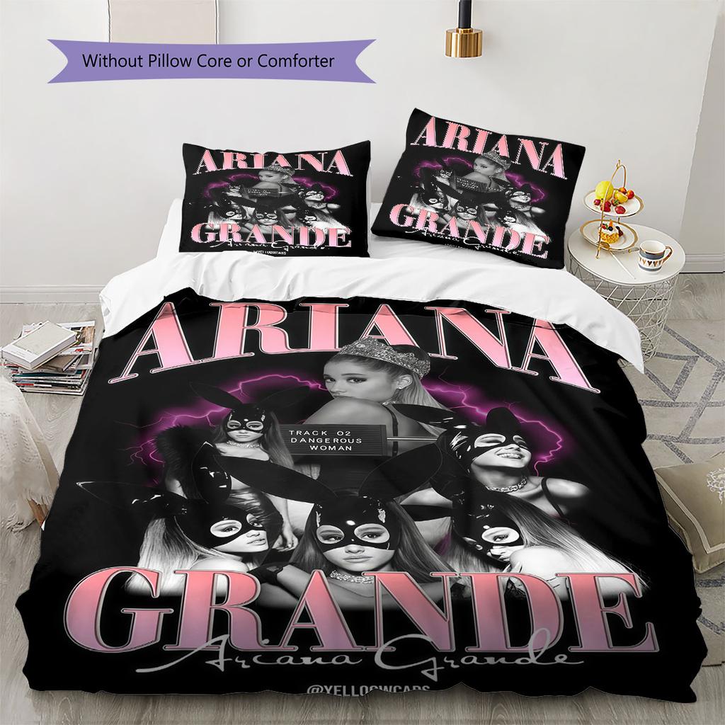 Ariana Grande Glow posteľná súprava prešívaná prikrývka obliečka na prikrývku obliečka na vankúš Domáca dekorácia Darček k narodeninám (1 * obliečka na perinu + 2 * obliečky na vankúš, bez jadra)