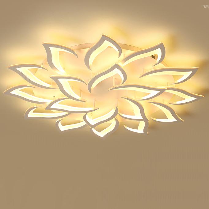 OFFOF Plafoniera LED Moderna A Forma Di Petalo 84W – Dimmerabile 3000K-6000K, Telecomando, Lampadario Soffitto Per Soggiorno E Camera Letto