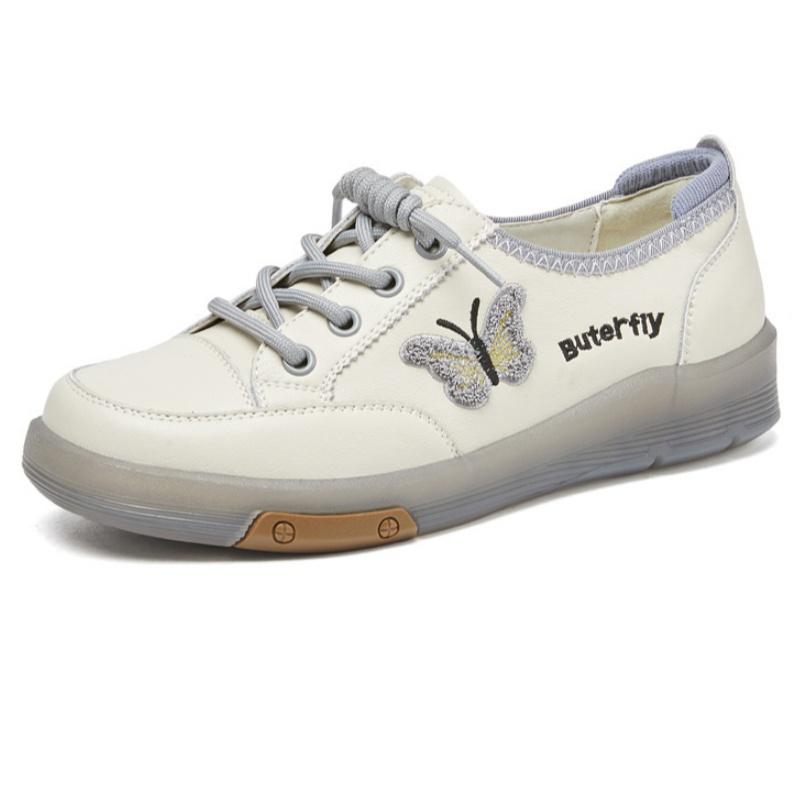 Fashion Summer Women Loafers Flats Lady Slip On White Genuine Leather Casual Female Shoes Women's De-Train White Casual Shoes Zapatos De