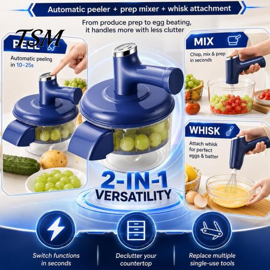 Kitchen Tool for Arthritis Automatic Electric Fruit Vegetable Peeler, Compact Stainless Steel Tool, Portable Appliance One-Click Operation Food