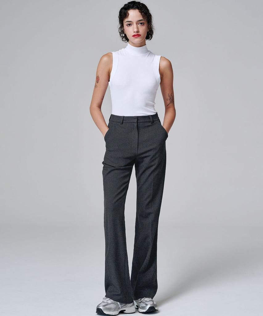 MALOUPE 2131 Stretch Slim Bootcut Pants (Dark Gray)