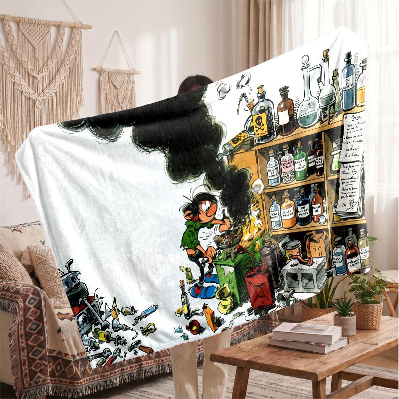 Warm Flannel BlanketGaston Lagaffe Soft Cozy Throw Blanket for Bedroom Couch