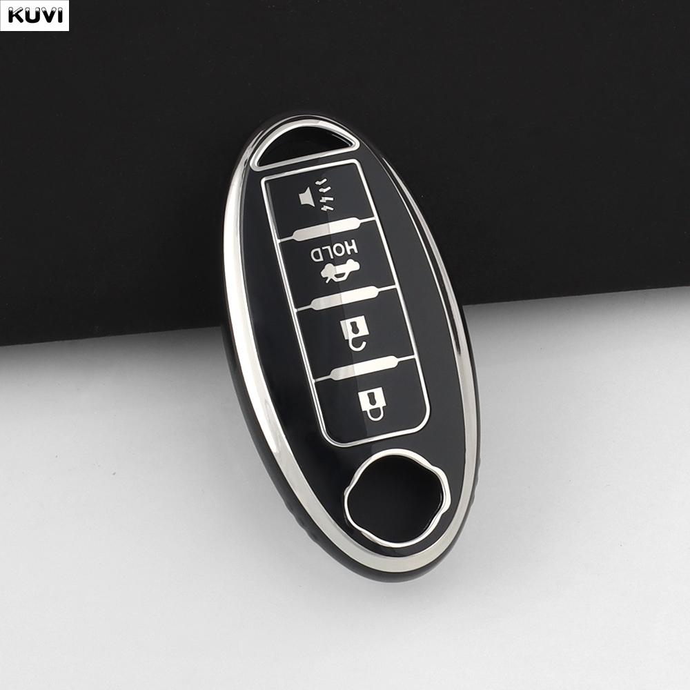 

4 Button Tpu Car Key Case Cover For Nissan Leaf Micra Qashqai J11 J10 X Trail T32 Versa Note Patrol Keychain Fob Accessories