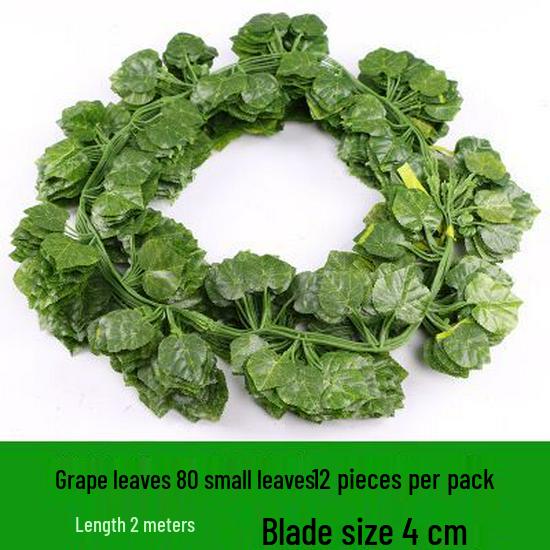 Artificial Rattan Ivy Vine with Green Grape Leaves and Chlorophytum Ceiling Decor