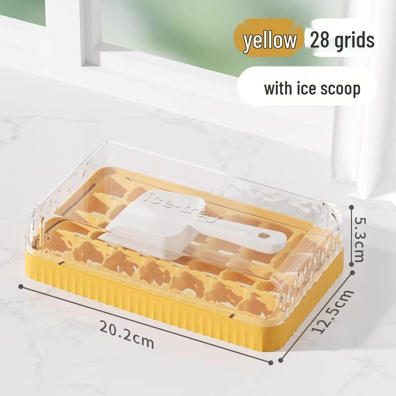 Mini Ice Cube Tray with Lid - Small Press Mold for Household Refrigerator Ice Storage