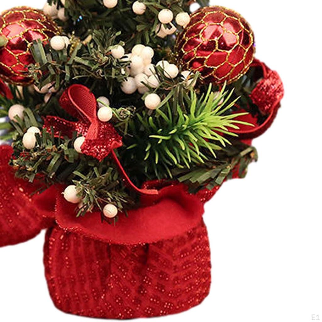 Desktop Christmas Tree with Base, Mini Artificial Decoration, Craft Miniature