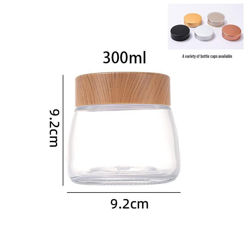 Transparent Round Honey Dispensing Glass Bottle