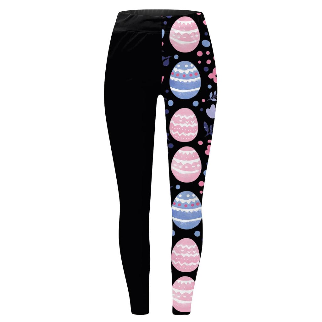 Damskie casualowe i modne spodnie do jogi z elastycznego materiału, dopasowane, z nadrukiem wakacyjnym, w kratę, długość 9 minut