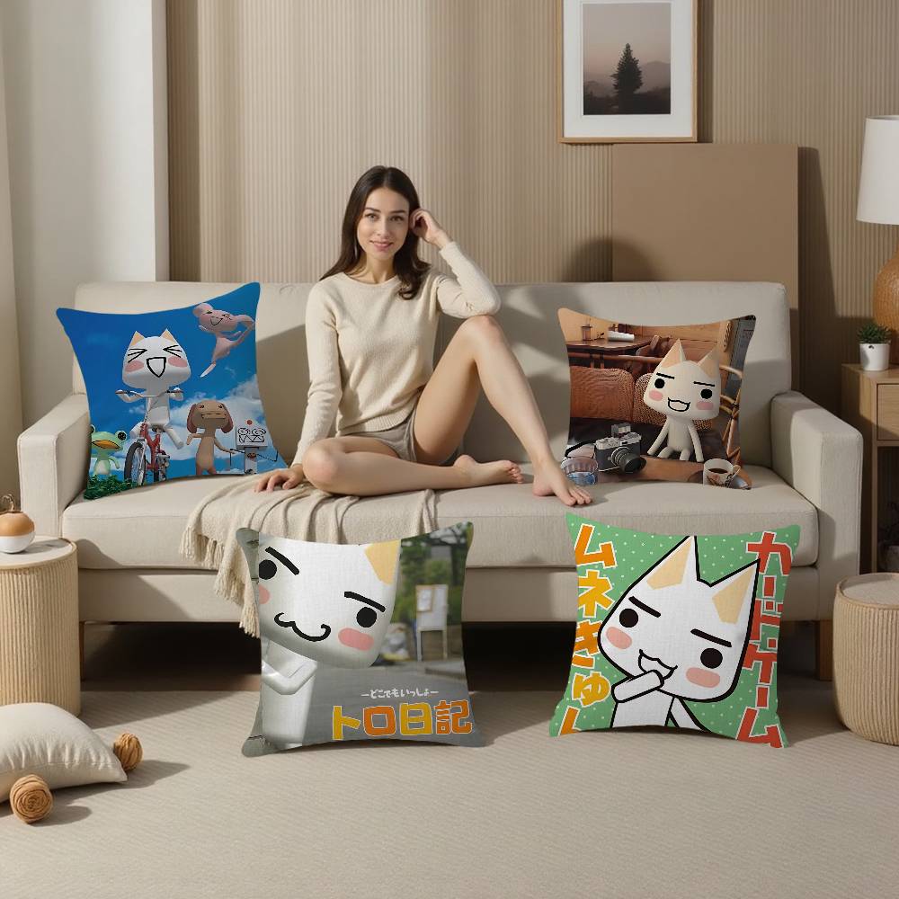 Inoue Toro CUTE Cat Personalized Pillow Cover Kids Bedroom Wild Party Decor Pillowcase Kid Birthday Shower Gift