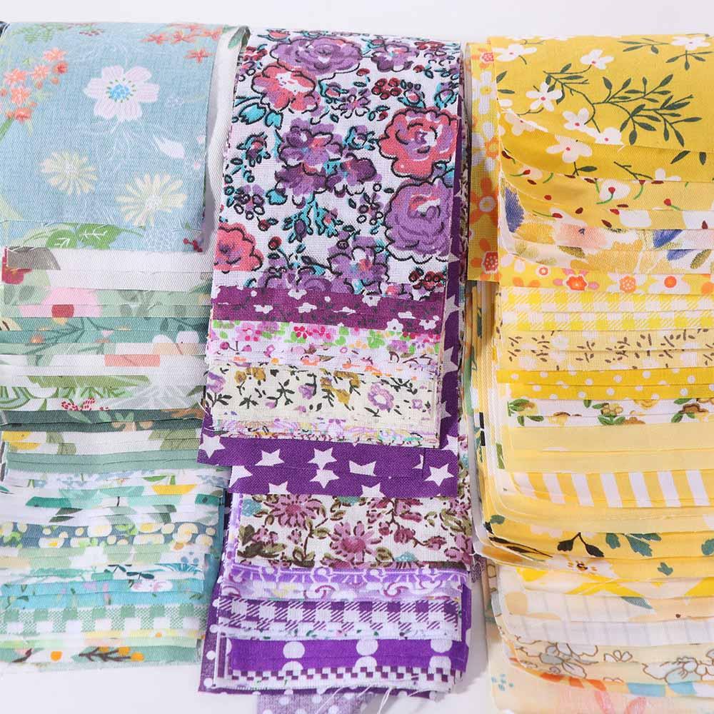40PCS Colorful Printed Patchwork Fabric Jelly Roll Sewing Material Fabric  Sewing