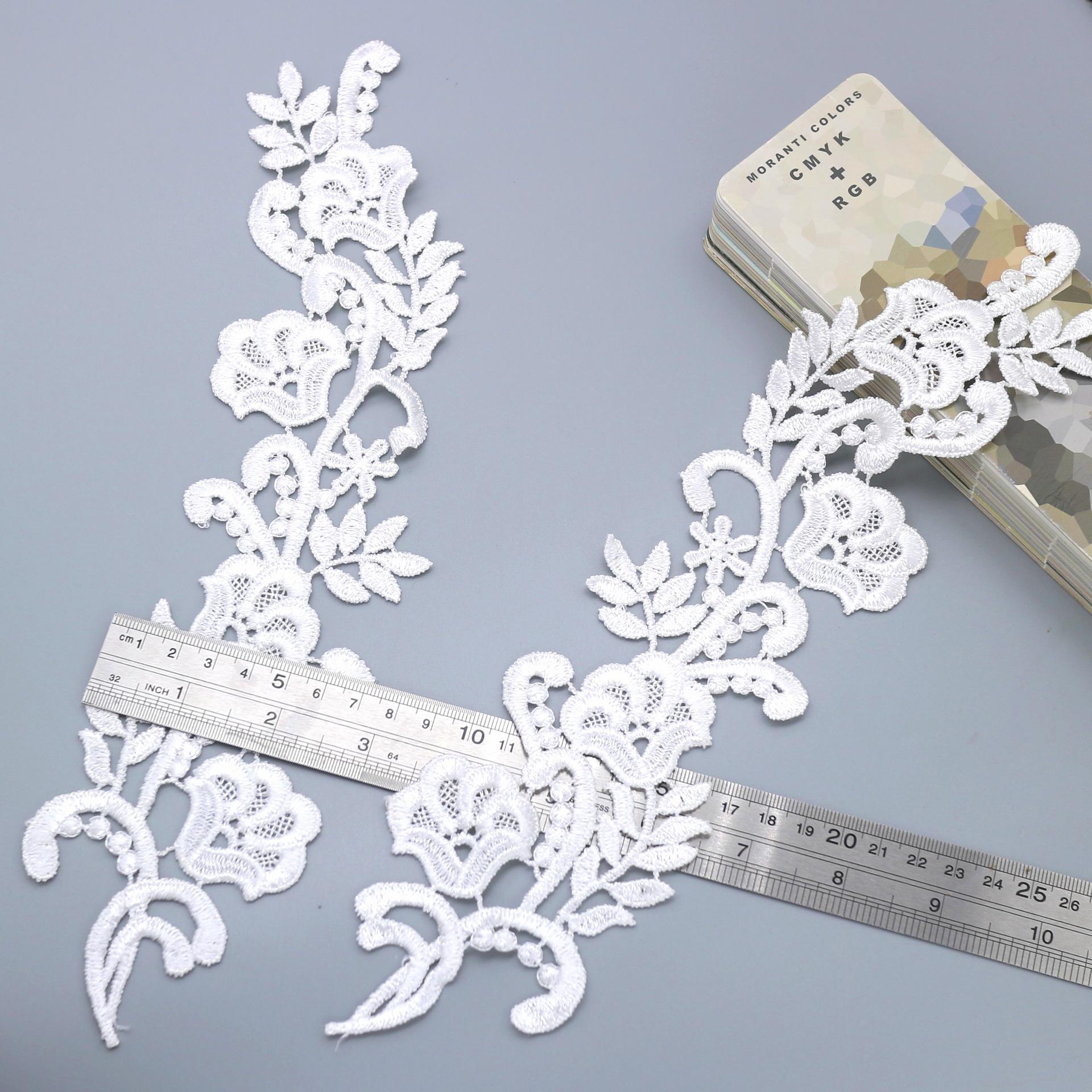 Кружево, растворимое в воде, Кружево, Свадебные аксессуары, Белое полиэфировое кружево, Пара, Цветок, Ткань, Сделай сам, Кружево, Растворимое в воде кружево HG2410