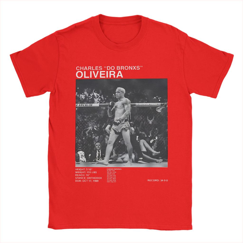Charles Oliveira Do Bronx T Shirt Summer Popular TShirts Couple Pure Cotton O Neck Oversize Tees Short Sleeve Streetwear Tshirt