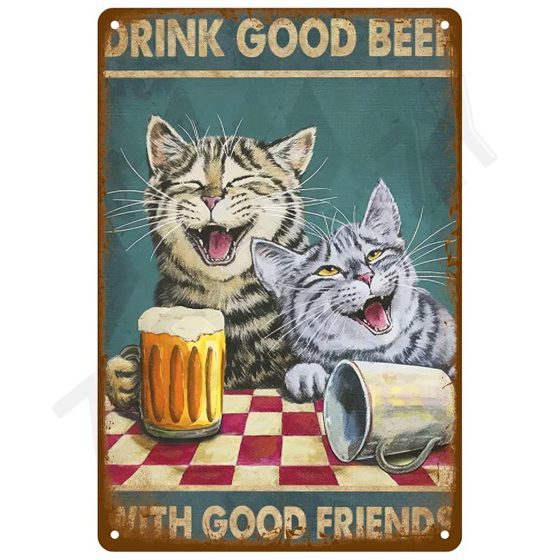 Retro Tin Sign Vintage Metal Signs Plates Posters House Interior Bathroom Wall Art Mural Aesthetic Room Home Decor Decorations