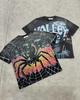 Vintage Vale Large Graphic T-shirt Oversized Y2k Top Harajuku Gothic American Cotton Short Sleeved T-shirt Mens Wear W250324
