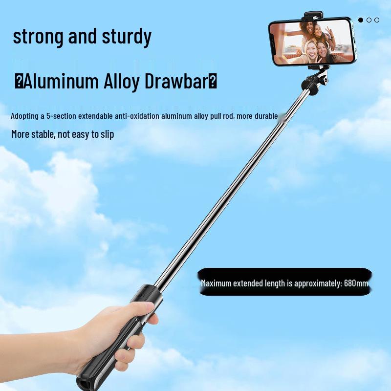 S03 Bluetooth Selfie Stick with Remote - Douyin Live, Stainless Steel, Foldable Tripod