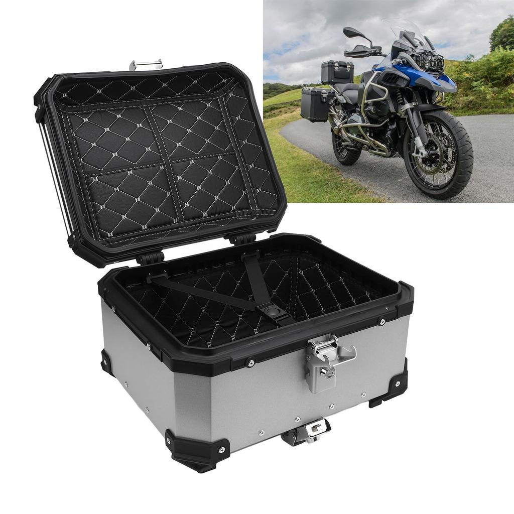 32L Motorcycle Top Box with Lock Quick Release Fit Water Resistant Motorcycle Luggage Top Case