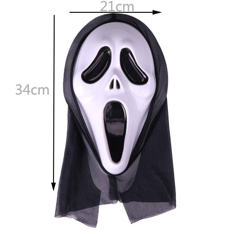 

Pullover Ghost Skull Halloween Prank Mask - Shock & Scream Masquerade Face