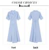 Women's Summer French Striped Shirt Dress - Elegant Long Style, College-Inspired, Absolutely Stunning