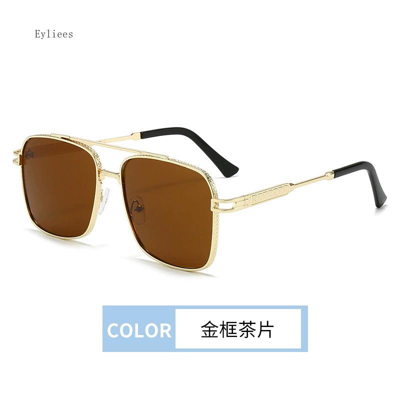 Men's Metal Sunglasses Square Half Frame Rice Nails Casual Trend Personality Retro Fashion Outdoor Sports Eyeglasses Gafas