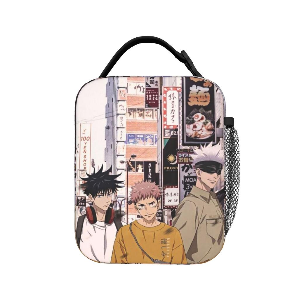 Choso Anime Manga Insulated Lunch Bag Portable Jujutsus Kaisens Anime Meal Container Thermal Bag Lunch Box Tote Men Women