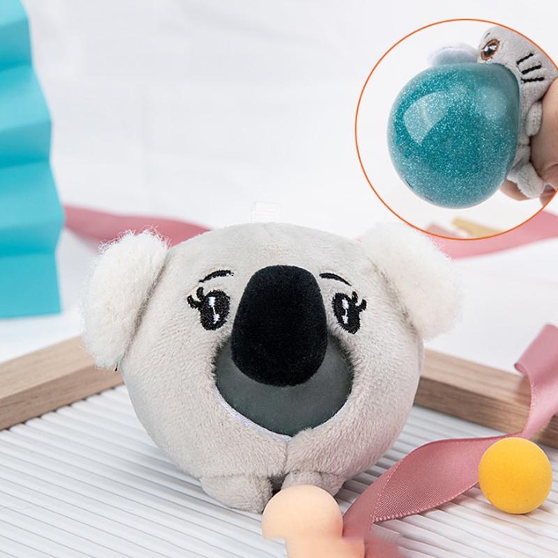 3.14in Cute Animal Anti-stress Squeeze Ball Plush Toy For Tactile Stimulation And Focus