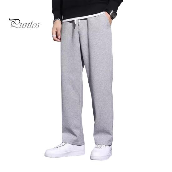 

Мужские брюки весна-осень с боковыми карманами, эластичный пояс на шнурке, широкие тонкие брюки, однотонные свободные спортивные брюки в уличном стиле XL серый