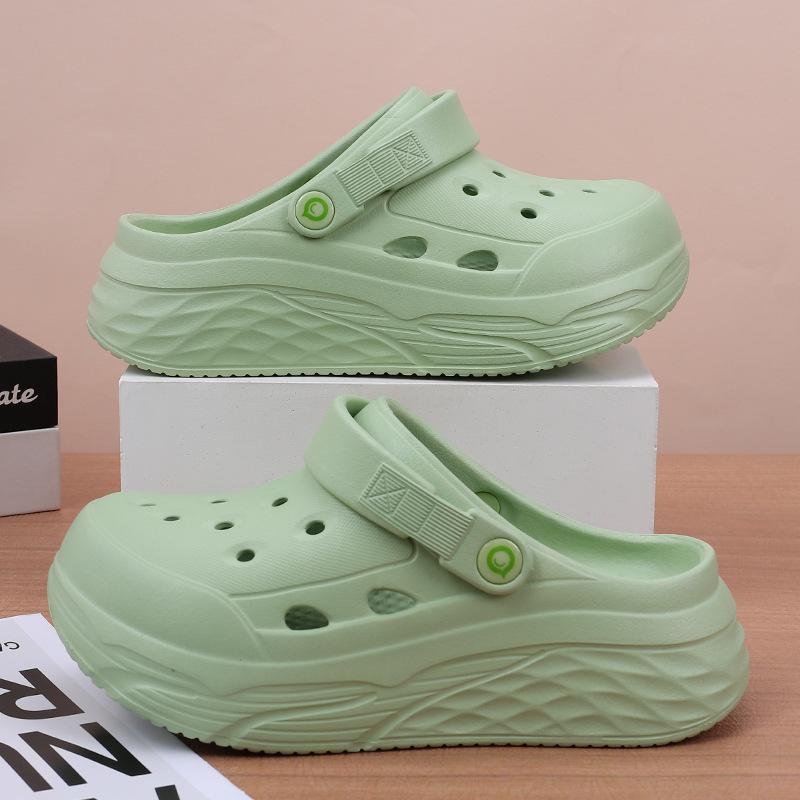 Women's Soft EVA Summer Slippers Round Toe Flat Home Slides Dry Wedges Platform Beach Sandals Thick Bottom Garden Use