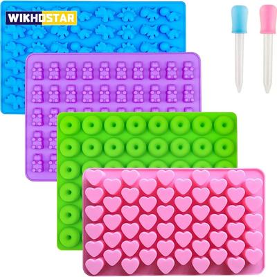 3/4pcs Candy Mold Silicone Chocolate Mold DIY Ice Cake Dinosaur/Bear/Heart and Mini Donuts Valentine's Day Party Baking Mold Foam Cake