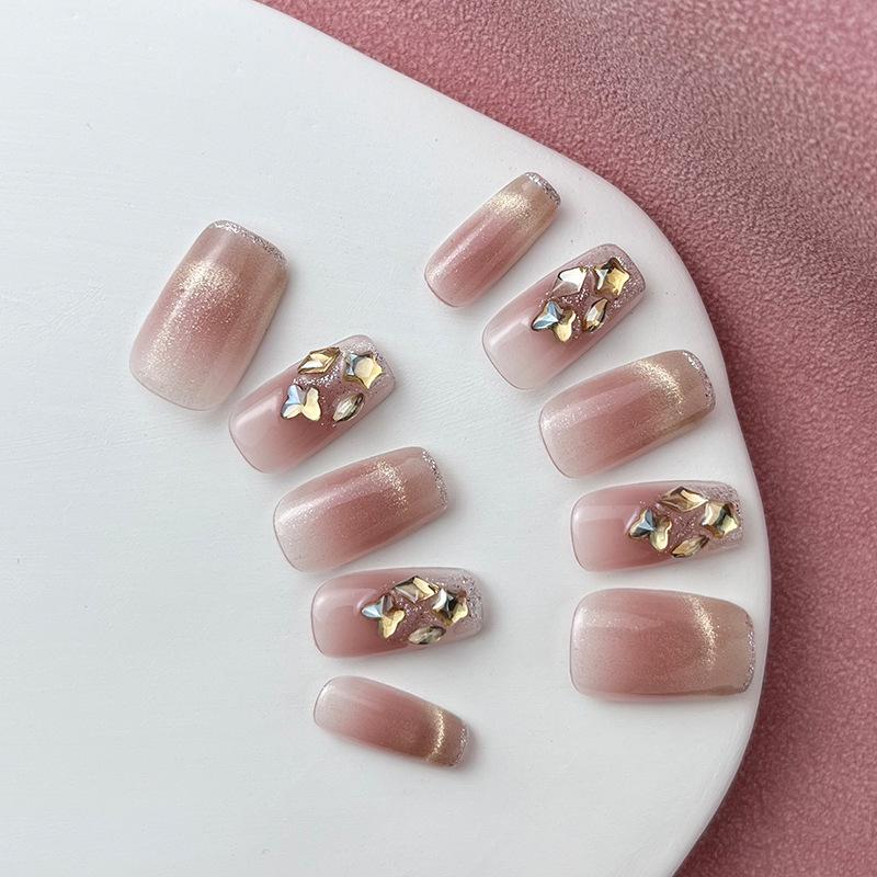 

Quiet Moon Bobo Handmade Cat Eye Taro Paste Nail Stickers XS Extra Small
