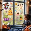 Cute Cartoon Pumpkin Ghost Decals Halloween Static Window Clings, Witch Monsters Decals, Waterproof Children Room Holiday Decoration Removable