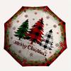 Christmas Tree Plaid Round Rug - Festive Holiday DecorUmbrella, Portable 3-Fold Compact Umbrella,Christmas Gift ES416