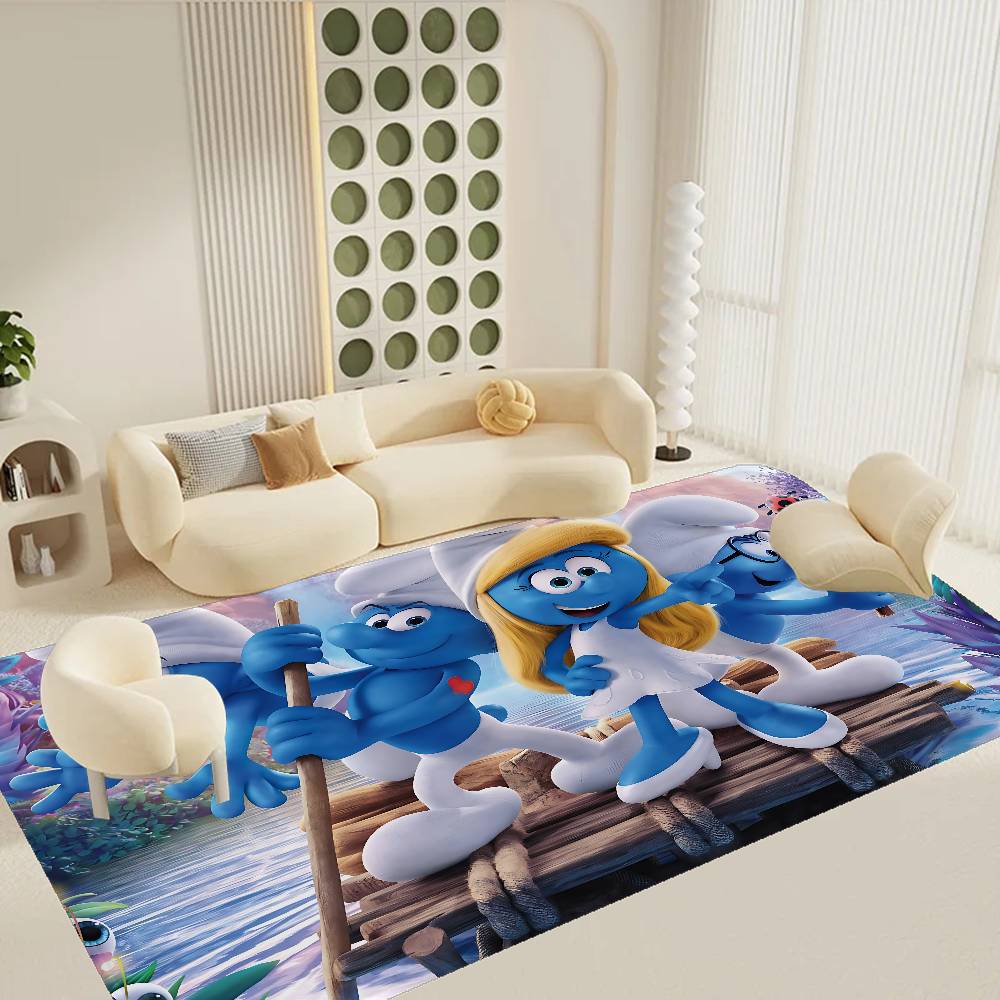 Cartoon S_ Schlümpfe Zimmerteppiche Retro Mehrere Auswahlmöglichkeiten Wohnzimmer Küchenteppich Rutschfest Willkommensteppich