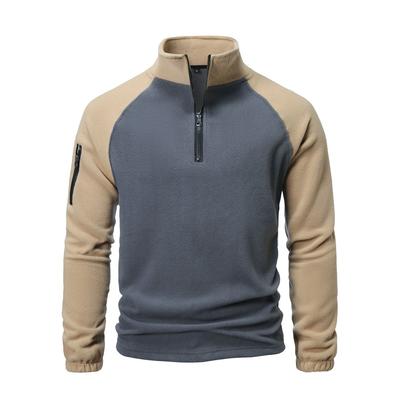 2024 Men's Fleece Winter Warm Stand Collar Zipper Coats Outdoor Sports Coats Pullover Men's Casual Outwear