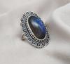 Handmade 925 Sterling Silver Labradorite Ring: Vintage Boho Statement Jewelry