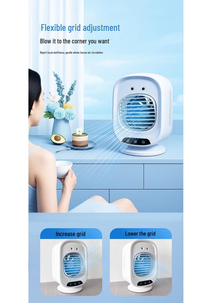 Portable Mini Air Conditioner Fan with Humidifier – Desktop Electric Spray Cooling Fan