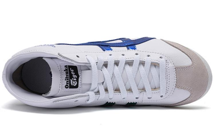 ONITSUKA TIGER Mexiko Mid Runner Bequem Verschleißfest Und Leicht Hoch geschnitten Laufschuhe Unisex Weiß Blau 1183A658-100