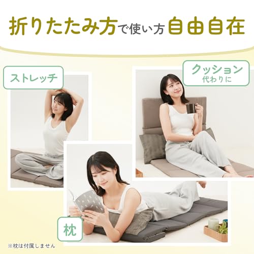 GOKUMIN 6-Fold Nap Mat, Adult Mattress, Long Cushion, Foldable Floor Mat, Compact, Perfect for Naps, Rests, and Car Camping, Water-Repellent, Non-Slip