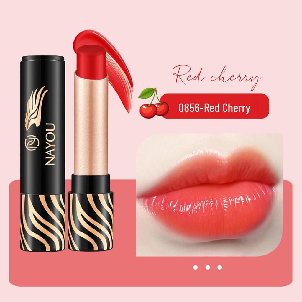 Color-Changing Moisturizing Lipstick: Carotene Red Cherry with Nourishing Temperature-Responsive Lip Mask for Students