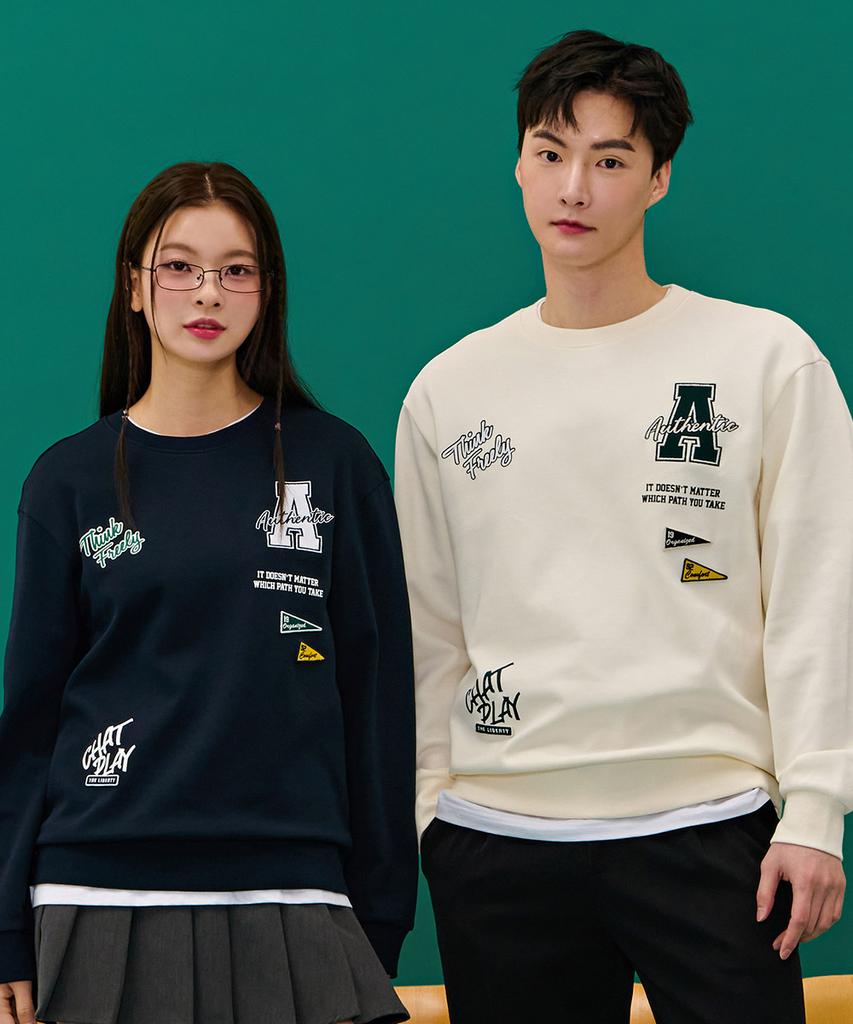 CHASECULT Unisex Kitsch Artwork Sweatshirt - Navy